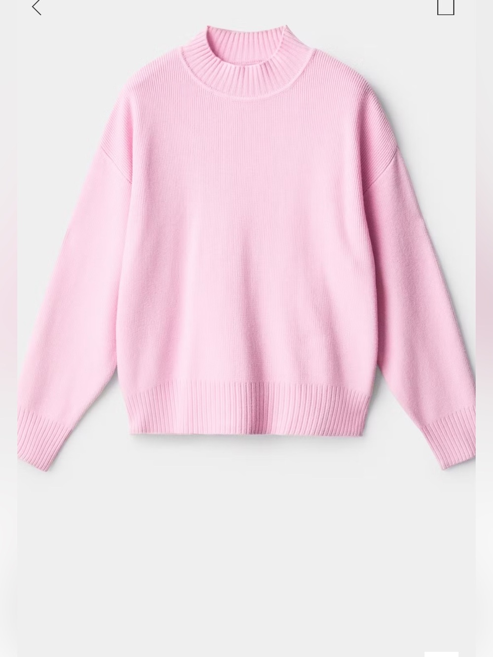 Mango Pastel Pink High Collar Sweater